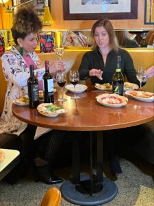 another behind the scenes of wine and pizza segment filming
